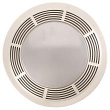  750 - Fan/Light/Night-Light, Round White Plastic Grille With Glass Lens, 100 CFM.