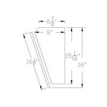  867P36WH - Specialty, Corner Cabinet, Surface Mount, 16 in.W x 36 in.H, Beveled Mirror, White Trim.