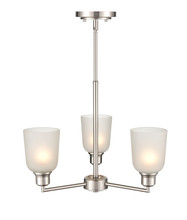  2813-BN - Amberle 3-Light Chandelier Ceiling Light Brushed Nickel