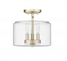  46923-MG - Asheville 3-Light Semi-Flush Ceiling Mount Modern Gold