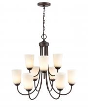  9809-RBZ - Ivey Lake 9-Light Chandelier Ceiling Light Rubbed Bronze