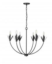  12706-MB - Primrose 6-Light Chandelier Ceiling Light Matte Black