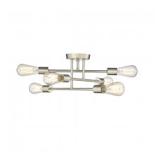  4256-MG - Decco 6-Light Semi-Flush Ceiling Mount Modern Gold