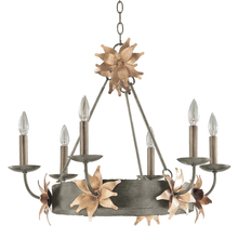  CH1162-6 - Simone 6 Light Rustic Metal Steel Silver Chandelier