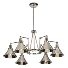  EL/PV6PN - Provence 6 Arm Chandelier Polished Nickel