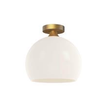  FM506312AGOP - Castilla 12-in Aged Gold/Opal Matte Glass 1 Light Flush Mount