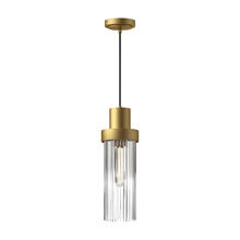  PD435605BGCR - Kent 5-in Brushed Gold/Clear Ribbed Glass 1 Light Pendant