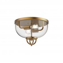  FM461102AG - Lancaster 13-in Aged Gold 2 Lights Flush Mount