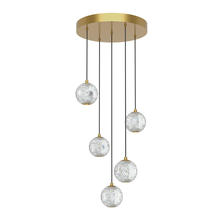  MP321205NB - Marni 5 Head Natural Brass LED Multi Pendant