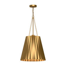  PD528116AG - Plisse 16-in Aged Gold 1 Light Pendant