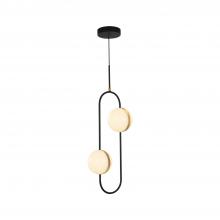  PD302002MBBG - Tagliato 2 Head Matte Black/Brushed Gold LED Pendant