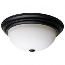  60/129 - 3 Light; 15 Inch; Flush Mount; Matte Black Finish; Opal Glass