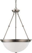  60/3248 - 3 Light - 20" Pendant with Frosted White Glass - Brushed Nickel Finish