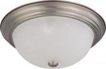  60/3263 - 3 Light - 15" Flush with Frosted White Glass - Brushed Nickel Finish