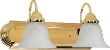  60/328 - Ballerina - 2 Light 18" Vanity with Alabaster Glass - Polished Brass Finish