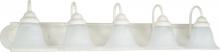  60/335 - Ballerina - 5 Light 36" Vanity with Alabaster Glass - Textured White Finish