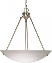  60/370 - 3 Light - 23" Pendant with Alabaster Glass - Brushed Nickel Finish