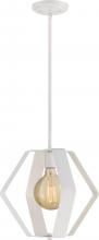  60/6396 - Zen - 1 Light 14" Pendant - White Finish