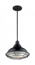  60/7004 - Newbridge - 1 Light Pendant with- Black and Silver & Black Accents Finish