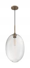  60/7018 - Aria - 1 Light Pendant with Seeded Glass - Burnished Brass Finish