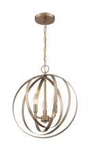  60/7057 - Pendleton - 3 Light Pendant with- Burnished Brass Finish