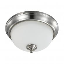  62/1562 - 19 Watt; 11 inch; LED Flush Mount Fixture; 3000K; Dimmable; Brushed Nickel; Frosted Glass