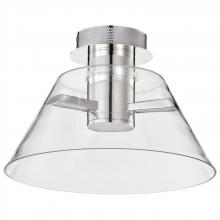  62/2053 - Edmond; 14 Inch LED Semi Flush; Polished Nickel with Clear Glass