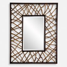  08184 - Uttermost Teak Maze Rectangle Mirror