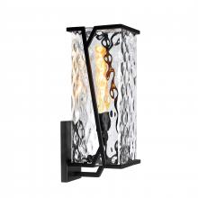  1250-MB-CW - Waterfall 18'' High 1-Light Outdoor Sconce - Matte Black