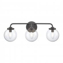  EC89934/3 - Fairbanks 22.75'' Wide 3-Light Vanity Light - Matte Black and Clear